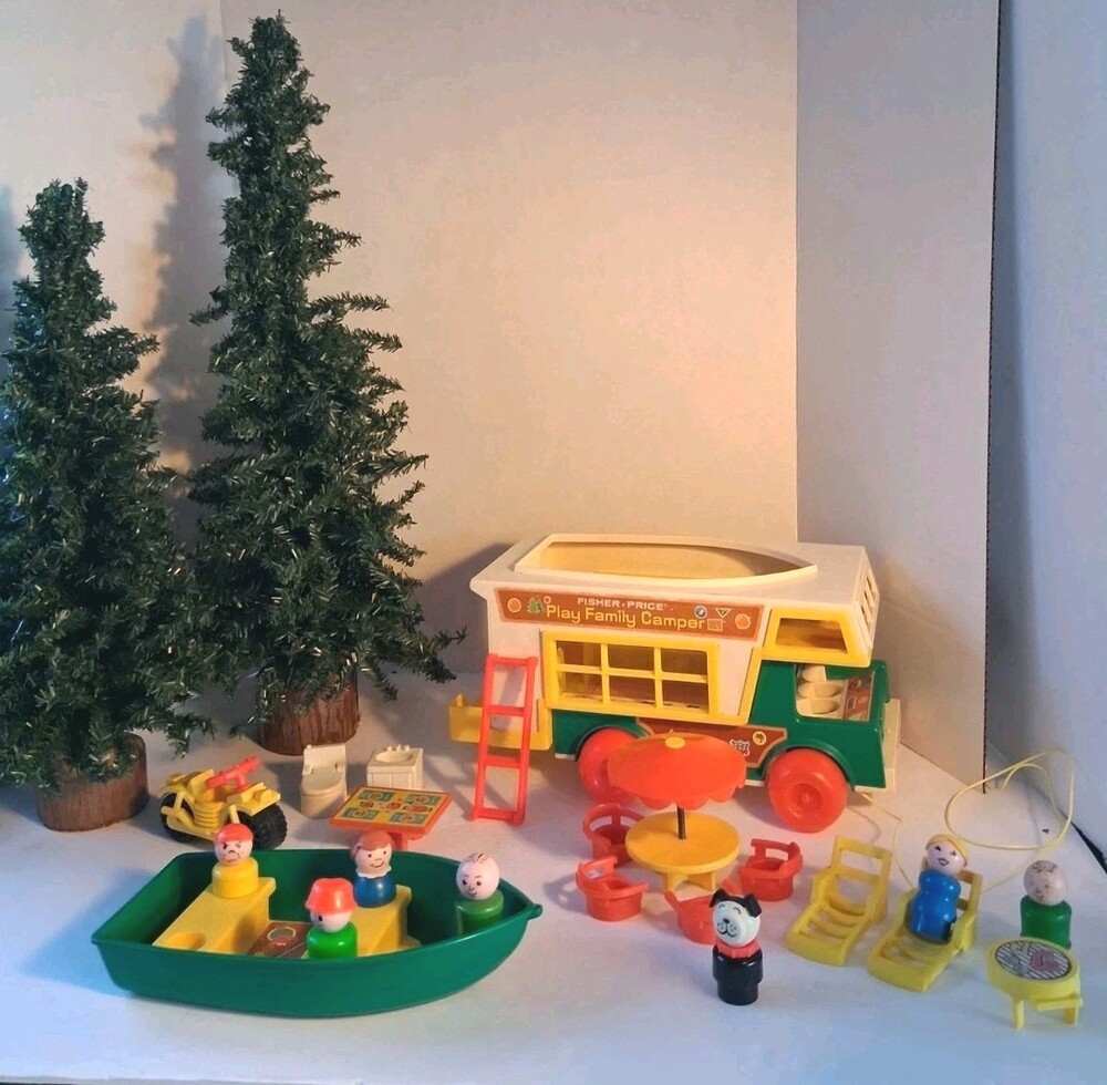 VTg1972 Fisher-Price Little People Family Camper RV Set#994;MINT COND.+++Extras!